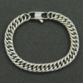Bracciale a catena cubana in acciaio inossidabile lucido con chiusura a moschettone - Color Acciaio (Bracciale Larghezza 9mm) - 7 Pollici