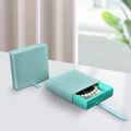 Mint green drawer jewelry gift box with ribbon handle and pearl necklace display - 11*11*2cm / Light Green