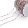 Champagne crystal bead chain with gold wire wrap on white plastic spool DIY jewelry - Champagne/3mm/07