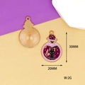 Halloween cat magic potion pendant charm, 30mm x 20mm purple gold metal accessory details - 6 Magic Potion Black Cat