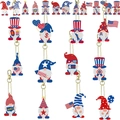 Independence Day gnome keychains with US flag stars and stripes on a white background - YS-21 USA Independence Day Theme (12Pcs)