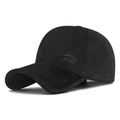 Berretto da baseball invernale nero da uomo con ricamo SPORT e fodera in pile - Regolabile / Nero