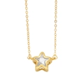 Elegante goldene Stern-Halskette mit zentralem weißem Kristall und einer feinen Gliederkette - Weiß