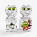 Boîtes à bonbons Halloween Momie créatives avec imprimés Trick or Treat et Boo - Momie / 7x7x7cm