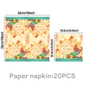Polynesian theme party paper napkins with wave borders, 20pcs set in 13-inch size - 20pcs Tissues - Moana-themed
