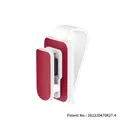Portaocchiali magnetico rosso e bianco per aletta parasole auto con clip di fissaggio - Bianco e Rosso