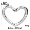 Silver stainless steel heart pendant variant with 1.8cm height and 2.0cm width dimensions - Pendant / Steel