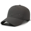 Gorra de béisbol deportiva clásica gris oscuro transpirable con logotipo SPORTS para hombre - gris oscuro