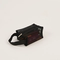 Trousse à cosmétiques portable en maille noire avec fermeture éclair et poignée - Petit / Noir