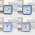Silent square alarm clock in dark green, blue, lavender, and grey colors - Square Style (8088)