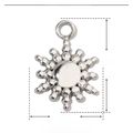Détails des dimensions d'un pendentif flocon en acier inoxydable de 12mm x 9mm avec poids - Flocon de Neige Soleil