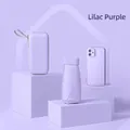 Portable lilac purple flat folding umbrella with matching EVA hard storage case - Lilac Purple + Capsule Box