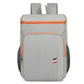 Zaino termico da picnic grigio con cerniere arancioni e scomparto anteriore capiente - Grigio con Arancione