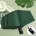 Automatic green folding umbrella with 8-rib structure and UV protection black coating - 8-Rib Automatic / Army Green