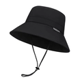 Cappello a secchiello nero impermeabile da donna con cordino regolabile per trekking - Regolabile / Nero