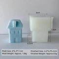 House shaped silicone mold for Christmas scented candles and decorative resin crafts - Snow House H-1030
