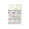 3D Christmas nail stickers with Santa Claus and reindeer designs on white background - TO-4538 Christmas Red and Green Crystal Style