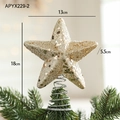 Puntale per albero di Natale a stella dorata con glitter e base a molla argento - Oro Piccolo
