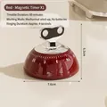 Mechanical red kitchen timer with 60-minute dial and strong magnetic base attachment - 1 Pack Mechanical Timer / Retro Copper