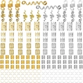 180pcs gold and silver hair braid rings set with crown and hollow cuff accessories - 180PCS Set