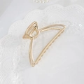 Elegante pinza de pelo de metal dorado con diseño de triángulo geométrico y acabado suave - 62# Pinza de pelo de abanico dorada mediana / Mediano
