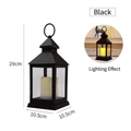 Vintage LED-Kerzenlaterne in Schwarz, 29 cm hoch mit warmem Lichteffekt für Dekoration - Schwarz