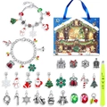 Christmas advent calendar set featuring 24-day gift box with DIY charm bracelets - M-21 Style
