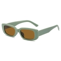 Kids vintage rectangle sunglasses in morandi green frame and amber lenses - Green Frame