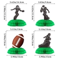 Centrotavola a nido d'ape a tema rugby con specifiche di dimensioni per feste di compleanno - Centrotavola a Nido d'Ape Football