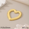 Ciondolo a cuore in acciaio inossidabile dorato 35x35mm accessorio gioielli DIY - Stile Cuore Geometrico (KLJ2678-Z)