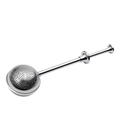 Spherical stainless steel tea infuser with long handle and press spring mechanism - Spherical Tea Strainer Large Hole