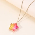 Collana con pendente a stella in cristallo, catena dorata e sfumatura giallo rosa - Gradiente Giallo & Rosa (ML-XYNSN0276)