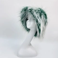 Green and white faux sheepskin plush bucket hat featuring shaggy faux fur texture - Green