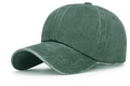 Vintage washed dark green baseball cap with a classic six-panel design and curved brim - Grass Green