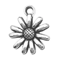 Ciondolo margherita argento vintage per creazione gioielli fai-da-te con finitura lucida - Piccola Margherita 11x14mm