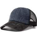 Gorra trucker vintage azul lavado con malla negra transpirable y cierre ajustable posterior - Ajustable / Azul marino