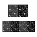 Cartoon sushi pattern kitchen floor mat with crystal velvet texture on black background - Black Gradient