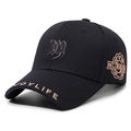 Berretto da baseball blu navy con ricamo NY 3D e dettagli patch laterali retrò - Regolabile / Blu navy