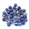 Set of 14mm round natural blue sodalite stone spheres with smooth polished finish - Blue Sodalite