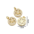 Dettaglio di ciondoli a forma di girasole con perle e cristalli, misura 1,6 cm x 1,3 cm - Perla di Semi Petalo Rotondo