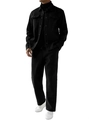 Ensemble décontracté pour hommes avec veste à revers noire et pantalon droit - S / Noir