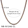 Collana a corda intrecciata arcobaleno da 0,5cm con specifiche di peso e dimensioni - Collana Intrecciata Multicolore (NB-N1246-CL)