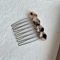 French hair comb tortoiseshell side insert clip metal tines elegant bridal updo hair accessory - 5.50cm / Cream Tortoise