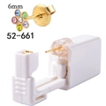 Disposable ear piercer set with 6mm golden floral stud featuring colorful crystals - 52-661 (Gold Multicolor Flower)