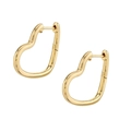 French style minimalist heart-shaped hoop earrings in polished gold for women - Gold - Heart Shape Style