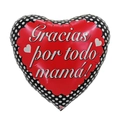 Globo de aluminio con forma de corazón para Día de la Madre con frase Gracias por todo mamá - 18 Pulgadas Corazón Rojo Puntos Negros Corazón Gracias por todo Mamá (TX031)
