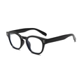 Classic round black frame sunglasses with UV protection and silver metal stud details - Black Frame Clear Lens