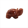 Red natural crystal turtle figurine hand-carved gemstone animal decor on white background - Red Jasper 1.5 Inch