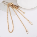 Adjustable golden metal chain strap with sliding ball buckle for crossbody bags - Light Gold Adjustable Lantern Chain