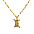 18k vergoldete Edelstahlkette Zwillinge Sternzeichen mit funkelnden Zirkonia-Steinen - Zwillinge Stil (SN226-3-45CM)
